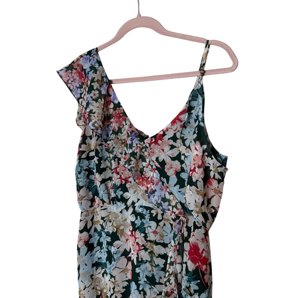 Lulu's Floral One-Shoulder Asymmetrical Maxi Dress in Multi Floral - Picture 5 of 9